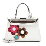 Fendi White Flowerland Micro Peekaboo Bag