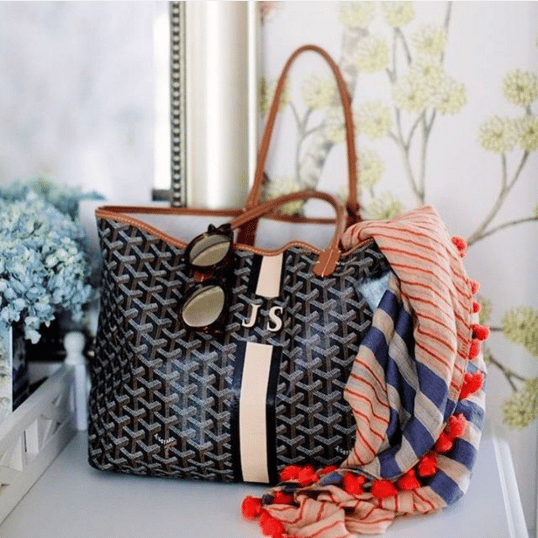 goyard tote personalized