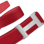 Hermes Casaque Red/Jaipur Pink Epsom Silver Constance 2 Belt