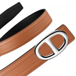 Hermes Gold Swift and Black Chamonix Silver Chaine d'Ancre Buckle Belt