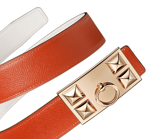 Hermès Black Gold Wishbone Horseshoe Belt