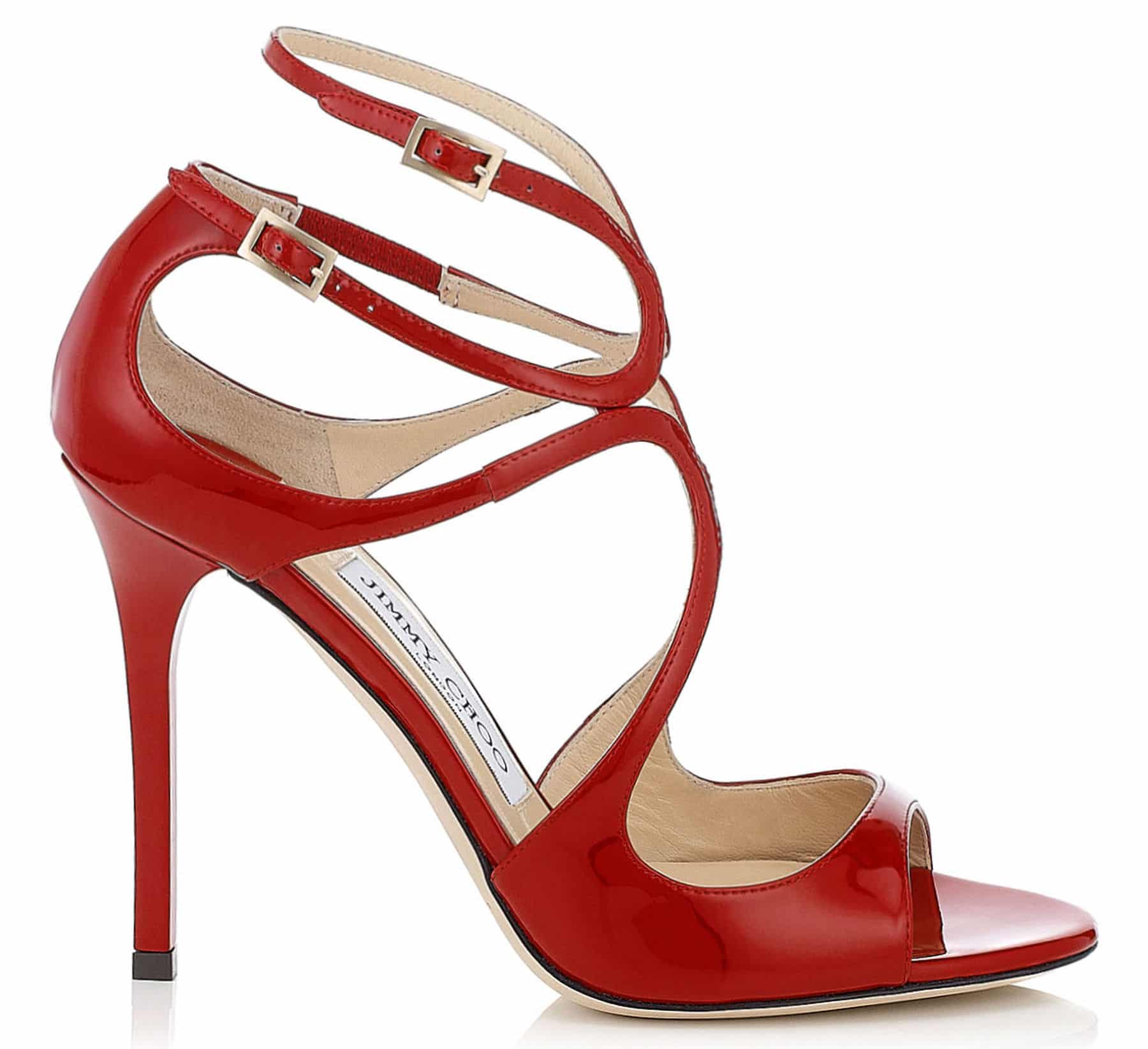 Jimmy Choo Lang Patent Leather Strappy Sandals