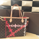Louis Vuitton Poppy/Rose Ballerine Monogram Bay Neverfull MM Bag