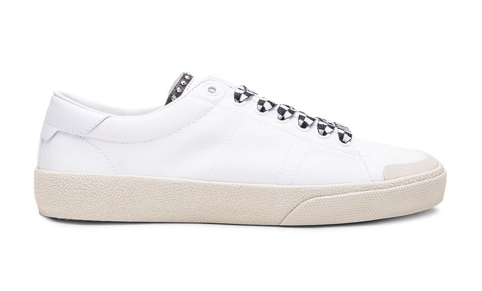 Saint Laurent Checkered Lace Leather Surf Sneakers