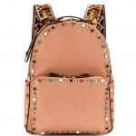 Valentino Beige Multicolor Stones Rockstud Rolling Embellished Backpack Bag