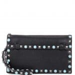 Valentino Black Rockstud Rolling Clutch Bag