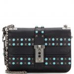 Valentino Black Rockstud Rolling Shoulder Bag