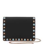 Valentino Black Rockstud Rolling Wallet On Chain Bag