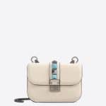 Valentino Ivory Rockstud Rolling Lock Small Shoulder Bag