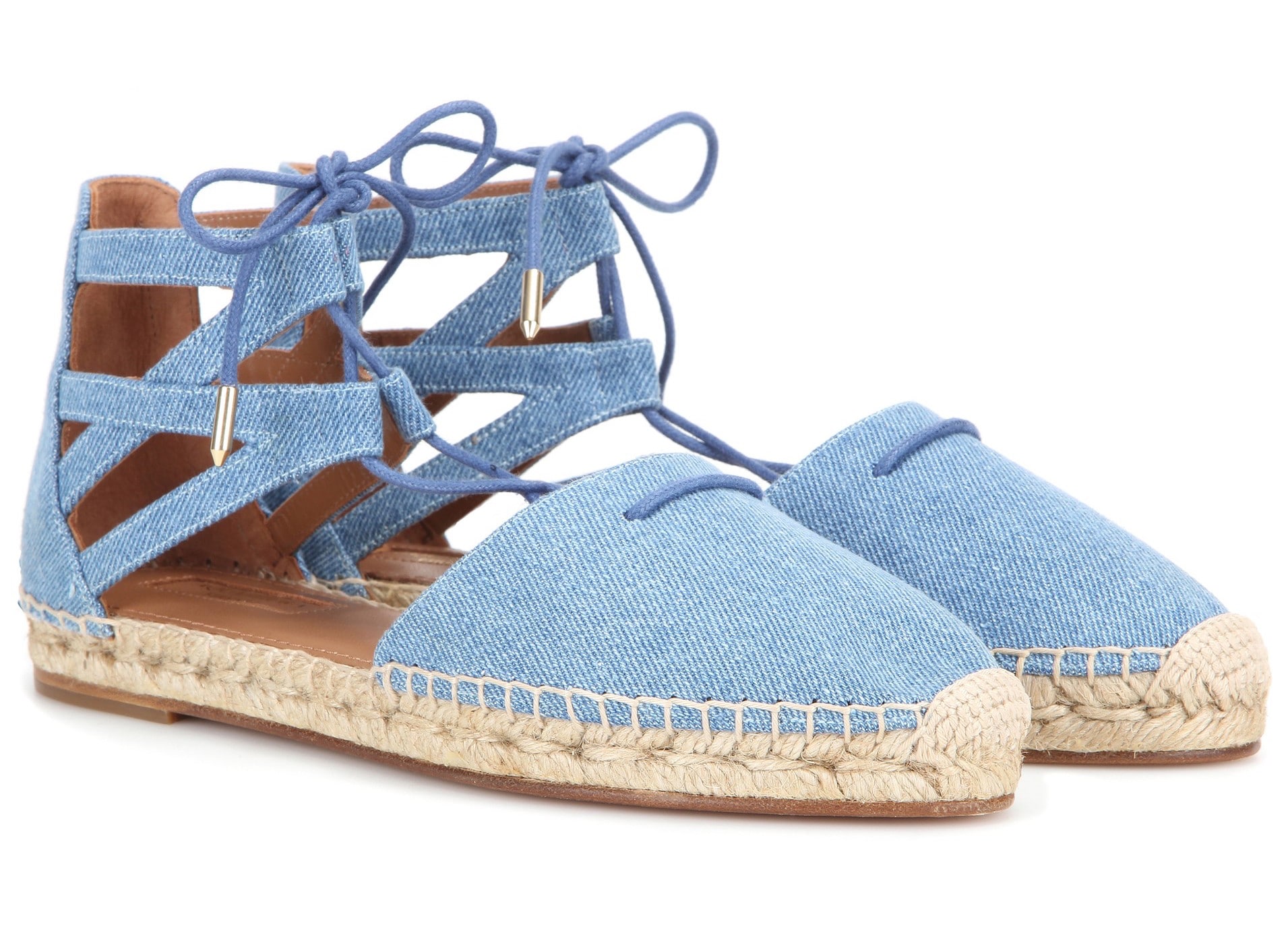 Aquazzura Belgravia Denim Espadrille Sandals