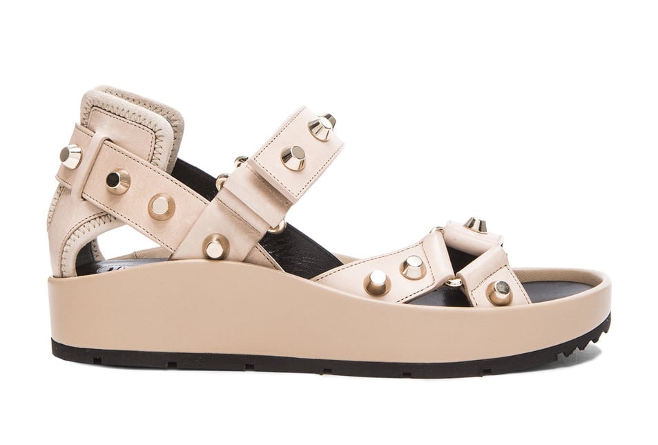 Balenciaga Studded Leather Ankle Strap Sandals