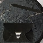 Celine Black Suede Calfskin Chain Bag Clutch