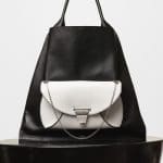 Celine Black/White Medium Shopper Shoulder Bag with Pocket