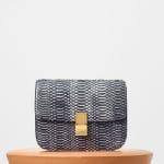 Celine Black/White Watersnake Medium Classic Box Bag