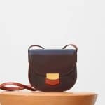 Celine Burgundy Bicolour Small Trotteur Shoulder Bag