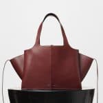 Celine Burgundy Medium Tri-Fold Shoulder Bag