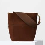 Celine Chestnut Double Sided Suede Calfskin Sangle Shoulder Bag