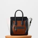 Celine Chestnut Multicolor Glazed Calfskin Micro Luggage Bag