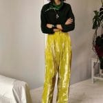 Celine Citrus Shimmering Velvet Pleated Trousers - Fall 2016 Lookbook 20