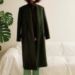 Celine Dark Green Long Belted Coat - Fall 2016 Lookbook 31