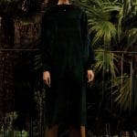 Celine Emerald Velvet Suede Dress - Fall 2016 Lookbook 13