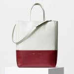 Celine Grey/Merlot Grained Calfskin Small Bi-Cabas Bag