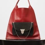 Celine Light Burgundy Medium Shopper Shoulder Bag with Pocket