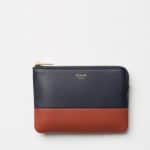 Celine Navy and Red Ochre Bicolour Solo Coin and Card Purse On Chain