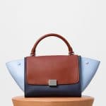 Celine Pale Blue Multicolor Shiny Smooth Calfskin Small Trapeze Bag