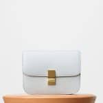 Celine Pale Grey Calfskin Liege Medium Classic Box Bag