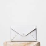 Celine White Biker Evening Clutch On Strap Bag