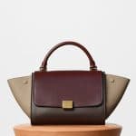 Celine Wine Multicolor Sleek Calfskin Small Trapeze Bag