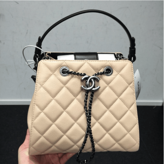Chanel accordion hotsell bucket bag