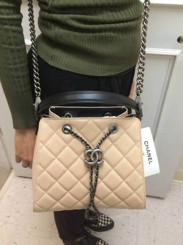 chanel caviar bucket bag large