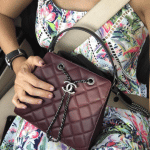 Chanel Burgundy/Black CC Bucket Small Bag