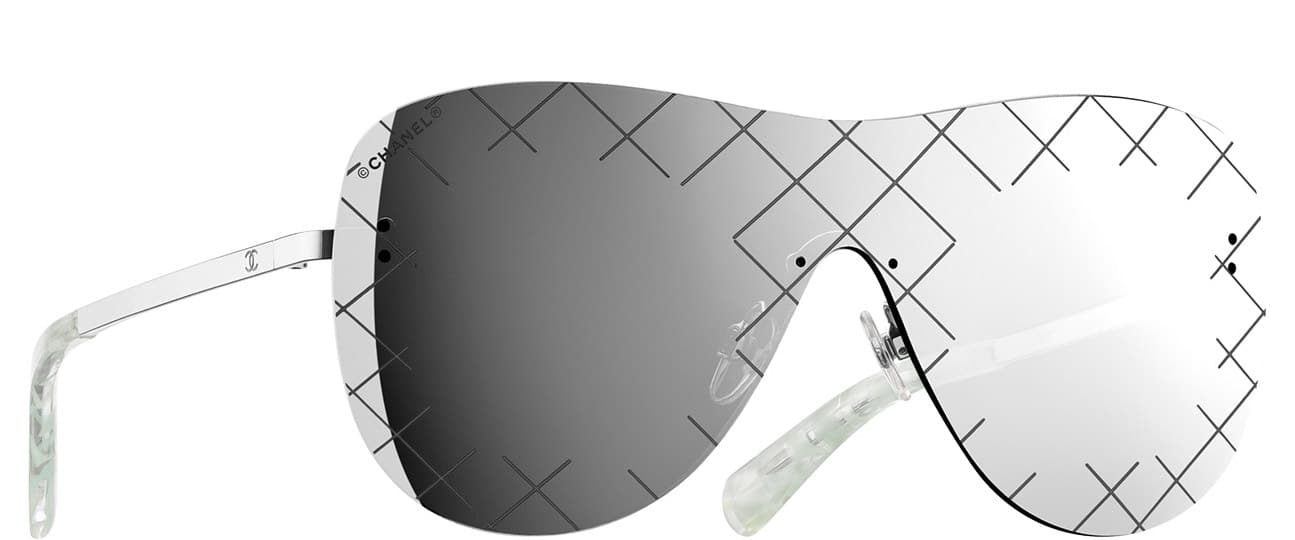 Chanel Grey Shield Runway Sunglasses
