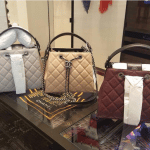 Chanel Light Beige/Beige/Burgundy CC Bucket Small Bags