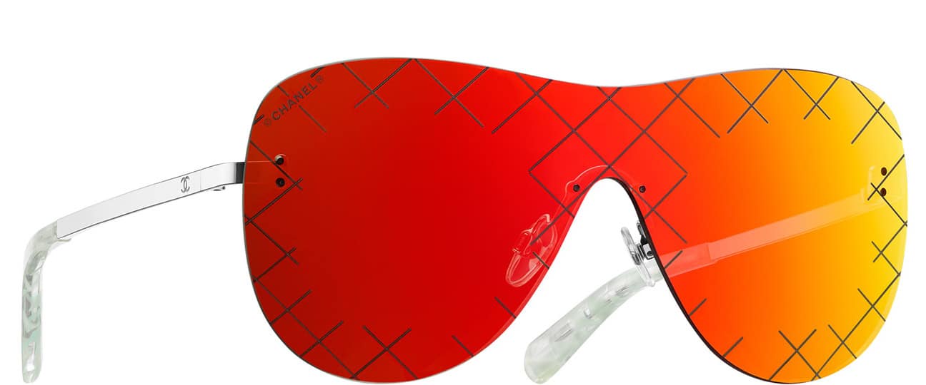 Chanel Red Shield Runway Sunglasses