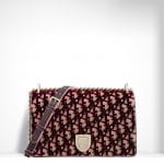 Dior Beige and Pink Dior Print Fabric Diorama Bag