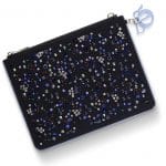 Dior Black Embroidered Technical Fabric Stardust Flat Zipped Pouch Bag