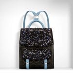 Dior Black/Light Blue Floral Embroidered Stardust Backpack Bag