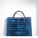 Dior Blue Metallic Alligator Diorever Bag