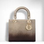 Dior Gold-Tone and Ebony Graded Metallic Lady DIor Bag