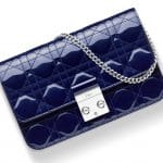 Dior Midnight Blue Pearlised Patent Miss Dior Promenade Pouch Bag