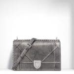Dior Titanium Metallic and Brushed Calfskin Diorama Bag