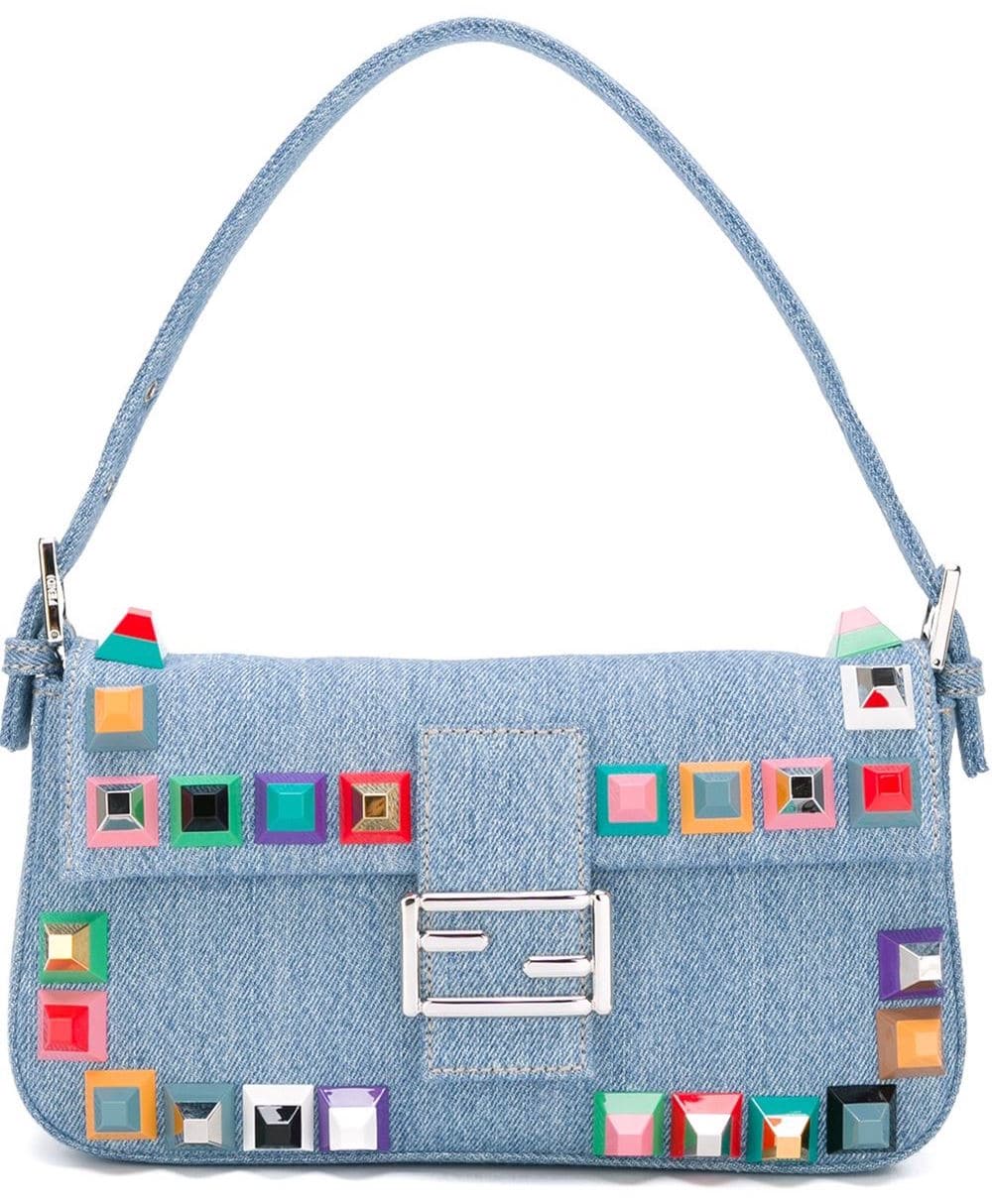 Fendi Baguette Denim Shoulder Bag
