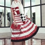 Fendi Red and White Wavy Baguette Bag - Resort 2017