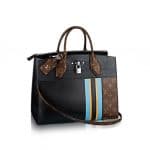 Louis Vuitton Black Calfskin and Monogram Canvas City Steamer MM Bag