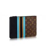 Louis Vuitton Black Calfskin and Monogram Canvas Pochette Plate MM Bag