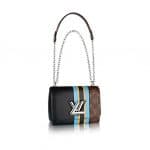 Louis Vuitton Black Calfskin and Monogram Canvas Twist MM Bag